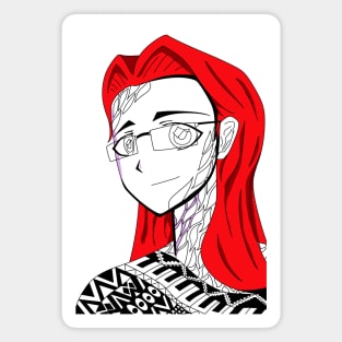 red haired woman ecopop Magnet